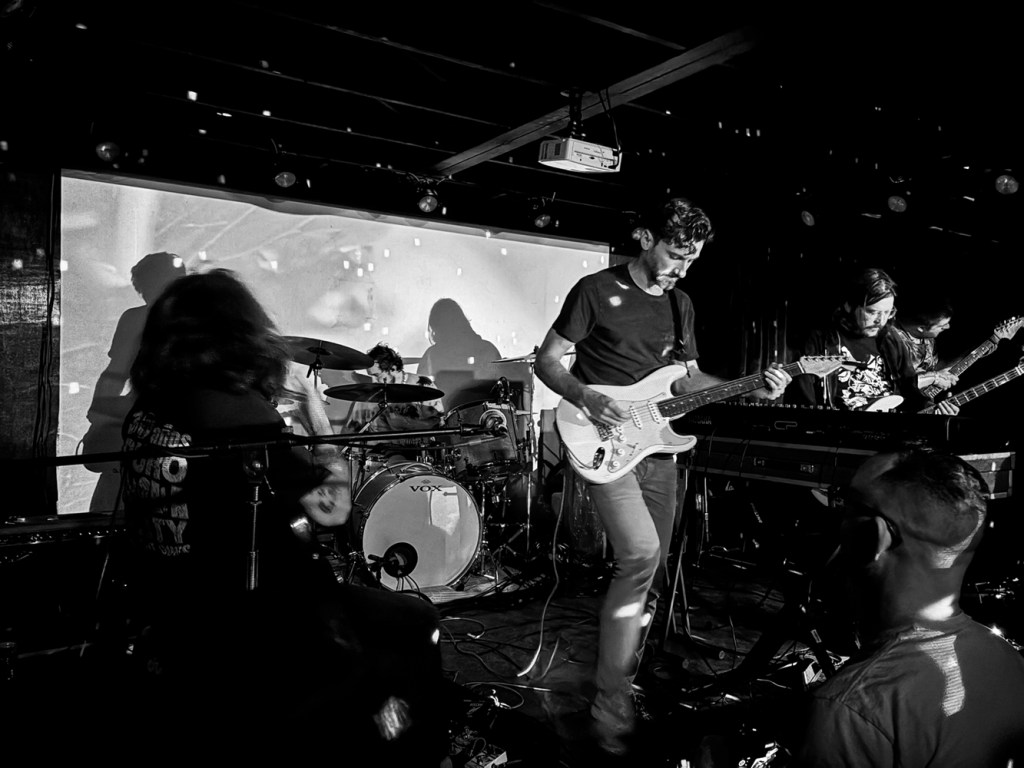 Raymond Brown switches to a Stratocaster to perform a set of You, Infinite songs at the 29th Street Ballroom in Austin, Texas, on July 29, 2025. (Credit: Sound Dissection)